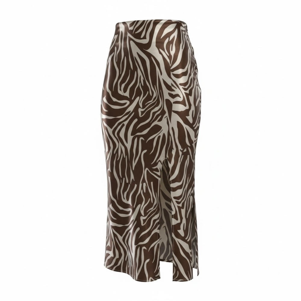 CALLIGRAPHIE Zebra Satin Skirt – XL